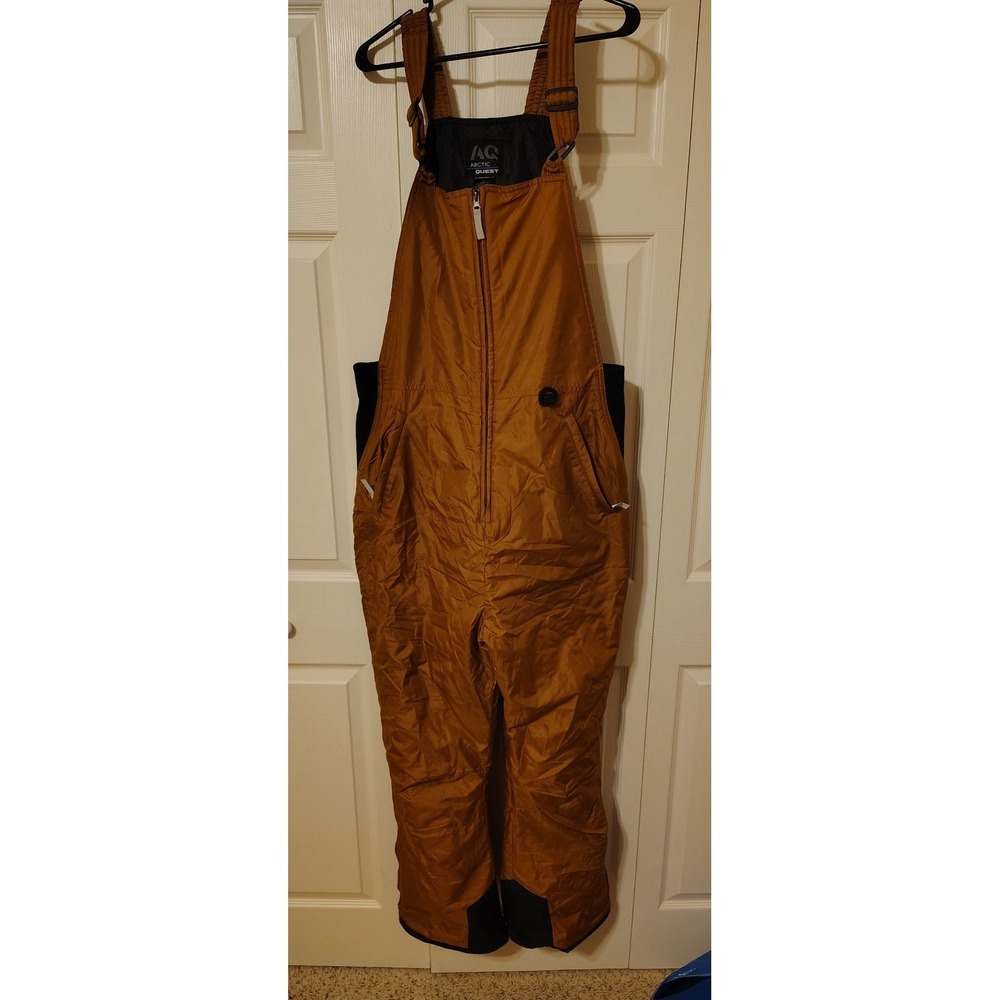 Arctic Quest Mens Snow Bibs Burnt Orange Insulated Ski Pants Large QMB9055